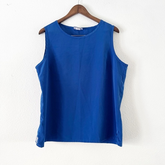 Vintage Blair Vibrant Rich Blue Classic Top Sleeveless Staple Closet Size Large - Picture 1 of 9